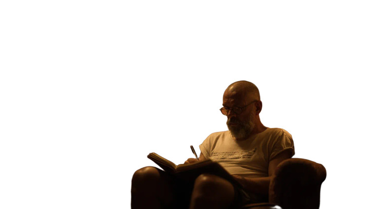 Man Writing Notes Vinyl Car Decal Sticker – Waterproof & UV-Resistant 8"