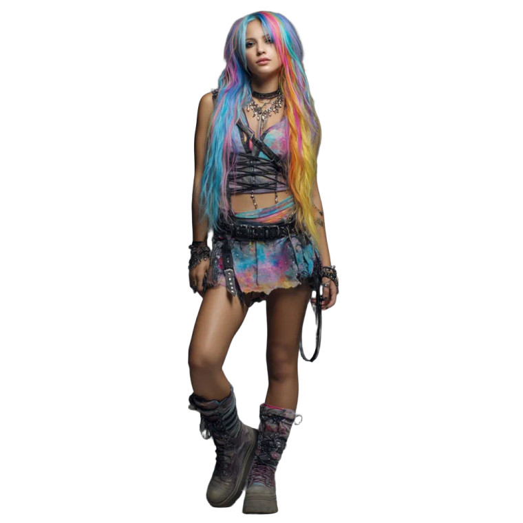 Punk Techno Girl Vinyl Car Decal Sticker – Waterproof & UV-Resistant 8"