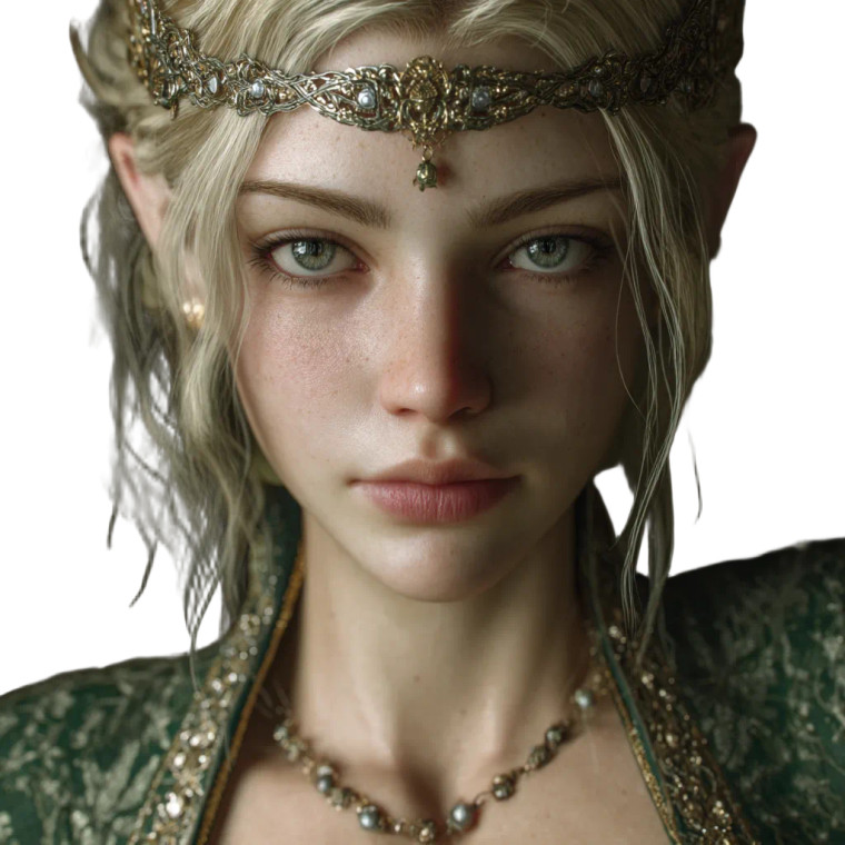 Elven Woman Portrait V5 Vinyl Car Decal Sticker – Waterproof & UV-Resistant 8"