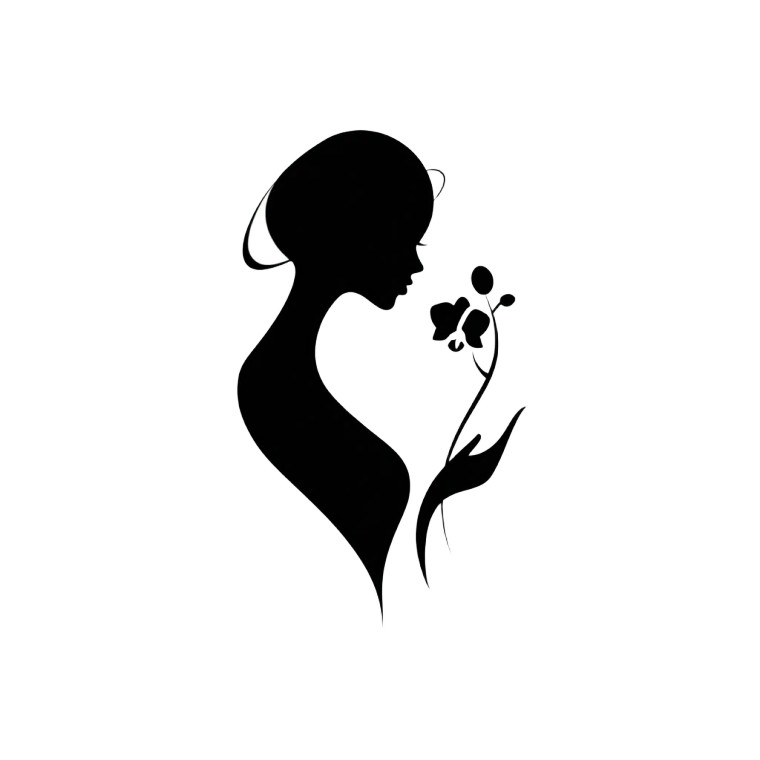 Woman And Orchid Vinyl Car Decal Sticker – Waterproof & UV-Resistant 8"