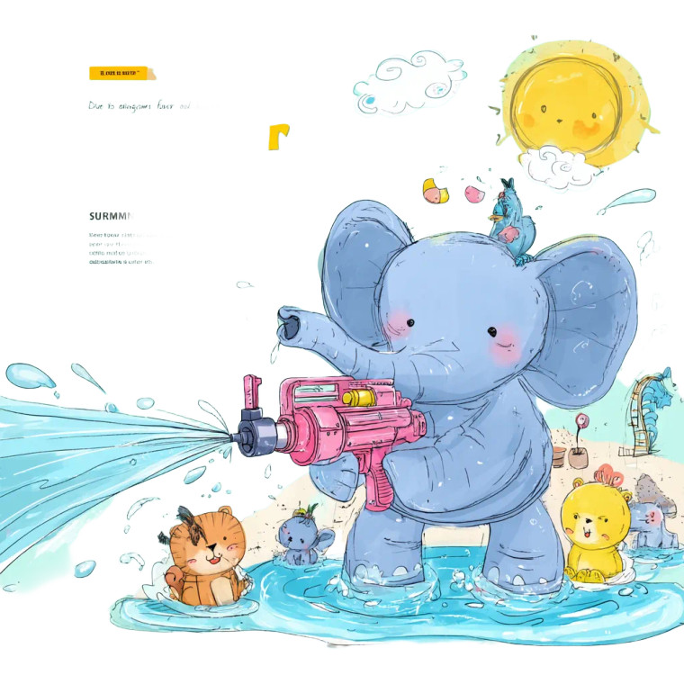 Elephant Water Fun Vinyl Car Decal Sticker – Waterproof & UV-Resistant 8"