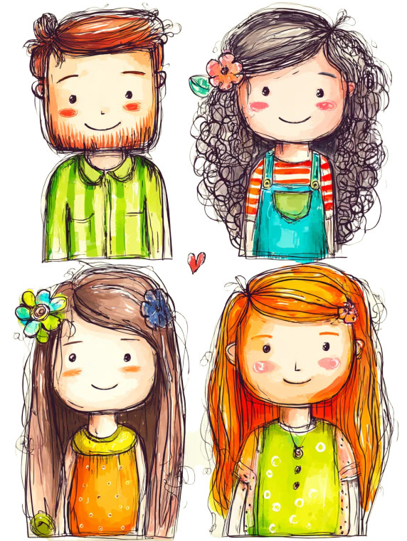 Whimsical Children Clipart Vinyl Car Decal Sticker – Waterproof & UV-Resistant 8"