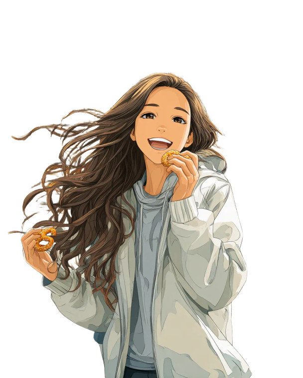 Joyful Anime Girl Vinyl Car Decal Sticker – Waterproof & UV-Resistant 8"