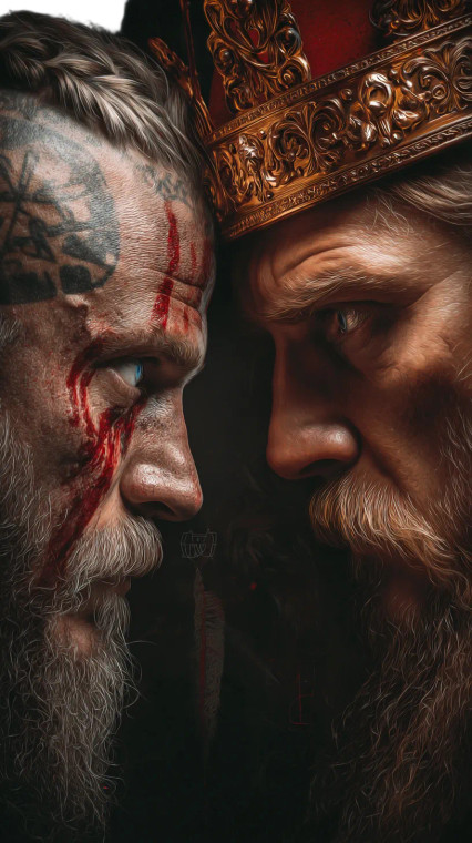 Ragnar Vs King Vinyl Car Decal Sticker – Waterproof & UV-Resistant 8"