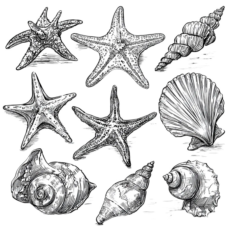 Starfish Collection Vinyl Car Decal Sticker – Waterproof & UV-Resistant 8"