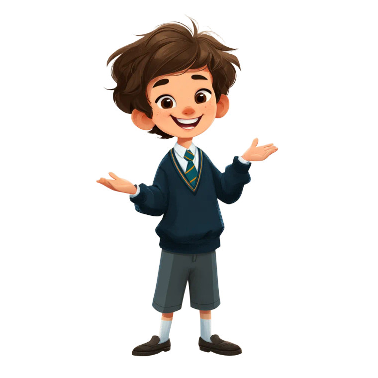 Cartoon School Boy Vinyl Car Decal Sticker – Waterproof & UV-Resistant 8"