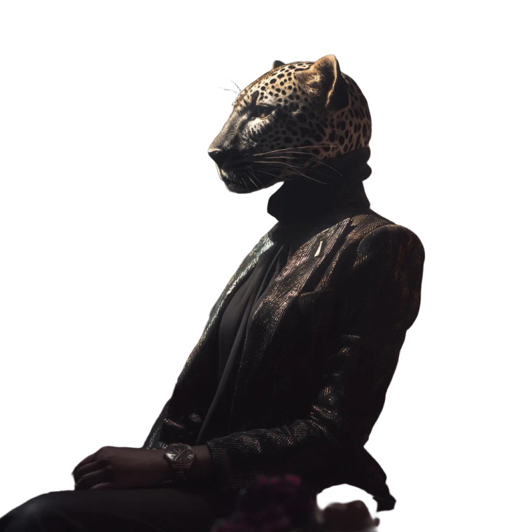 Leopard-Headed Woman Vinyl Car Decal Sticker – Waterproof & UV-Resistant 8"