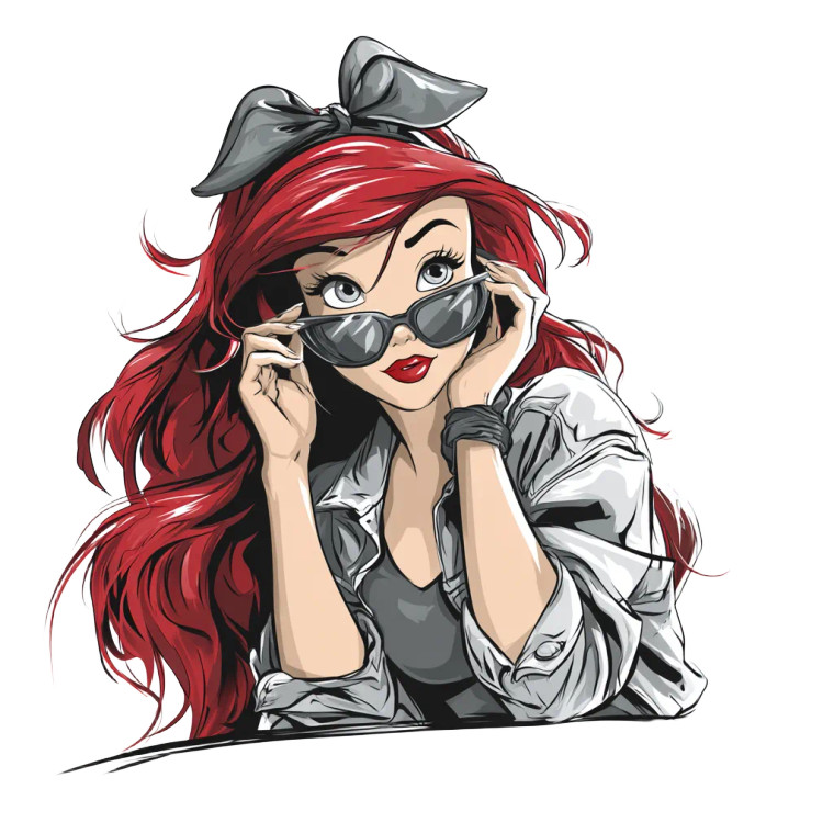 Edgy Ariel Vinyl Car Decal Sticker – Waterproof & UV-Resistant 8"