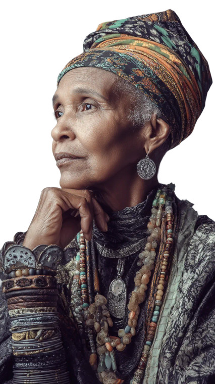 Elderly African Woman Vinyl Car Decal Sticker – Waterproof & UV-Resistant 8"