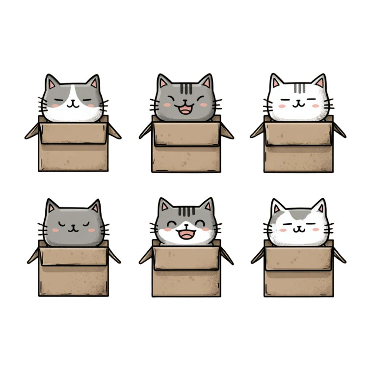 Cat In Box Vinyl Car Decal Sticker – Waterproof & UV-Resistant 8"