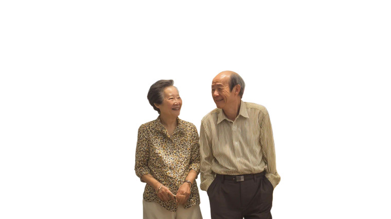 Elderly Couple Shopping Vinyl Car Decal Sticker – Waterproof & UV-Resistant 8"