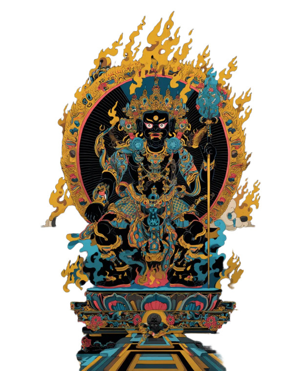 Tibetan Deity Vinyl Car Decal Sticker – Waterproof & UV-Resistant 8"