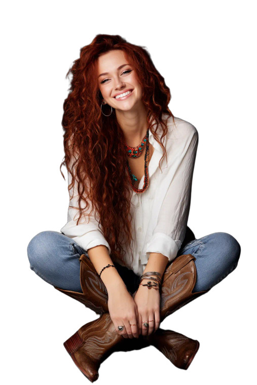 Red-Haired Woman Portrait V3 Vinyl Car Decal Sticker – Waterproof & UV-Resistant 8"