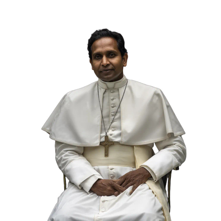 Indian Pope Portrait Vinyl Car Decal Sticker – Waterproof & UV-Resistant 8"