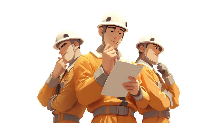 Cheerful Industrial Workers Vinyl Car Decal Sticker – Waterproof & UV-Resistant 8"