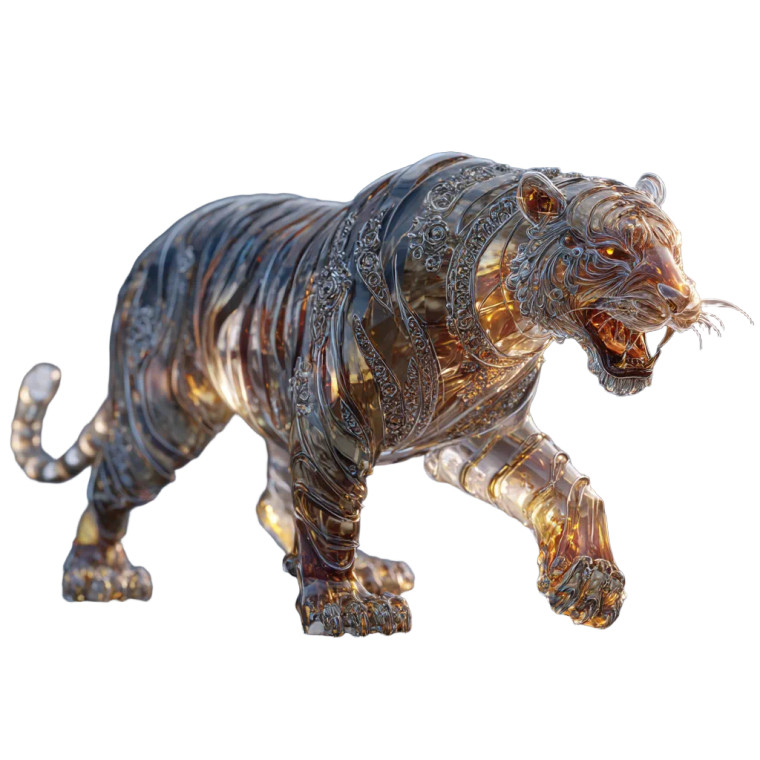 Crystal Tiger Vinyl Car Decal Sticker – Waterproof & UV-Resistant 8"