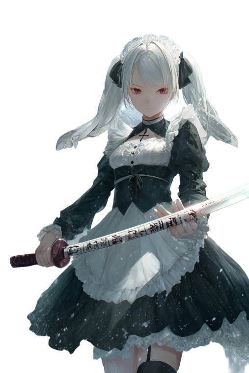 Gothic Anime Maid V3 Vinyl Car Decal Sticker – Waterproof & UV-Resistant 8"