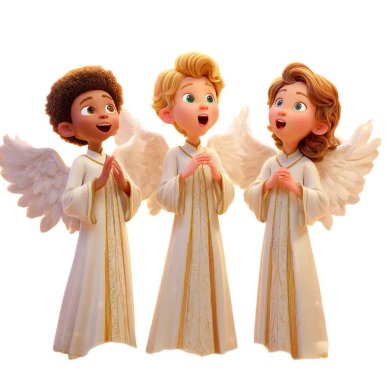 Joyful Singing Angels Vinyl Car Decal Sticker – Waterproof & UV-Resistant 8"