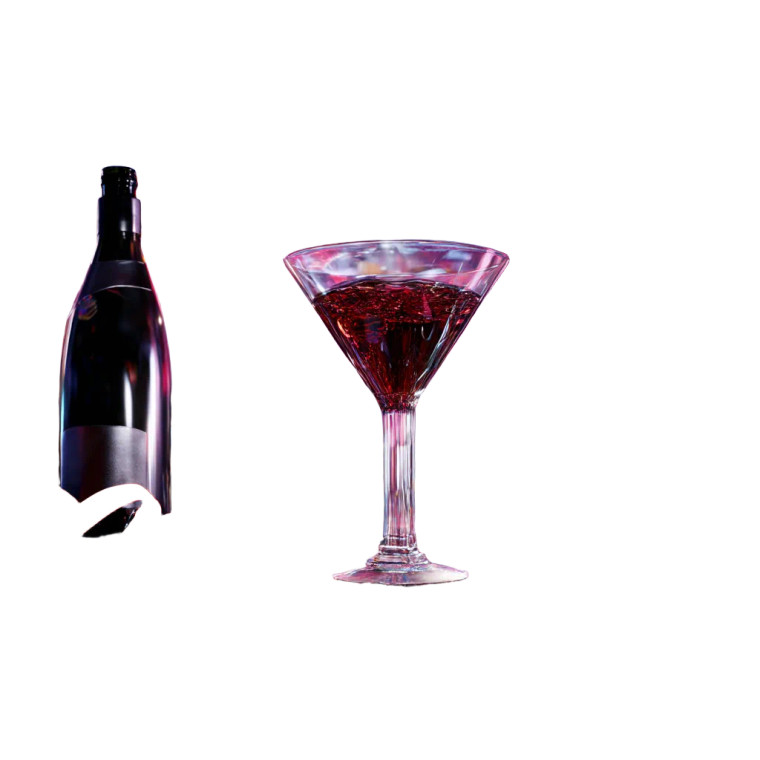 Elegant Martini Display Vinyl Car Decal Sticker – Waterproof & UV-Resistant 8"