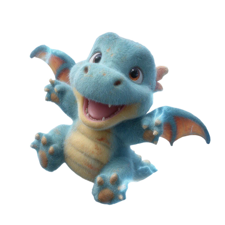 Baby Blue Dragon V2 Vinyl Car Decal Sticker – Waterproof & UV-Resistant 8"