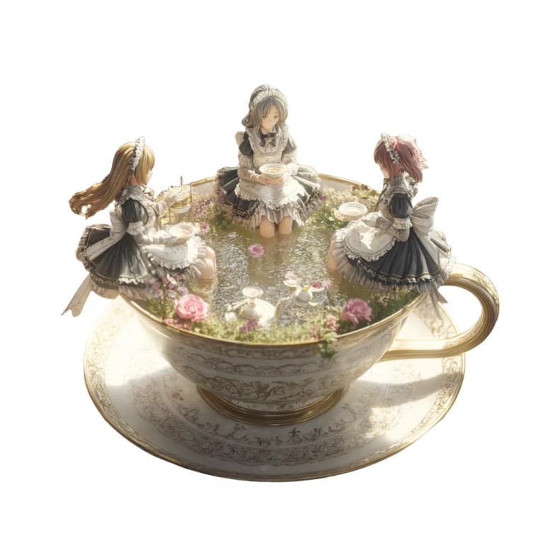 Elegant Tea Party V2 Vinyl Car Decal Sticker – Waterproof & UV-Resistant 8"