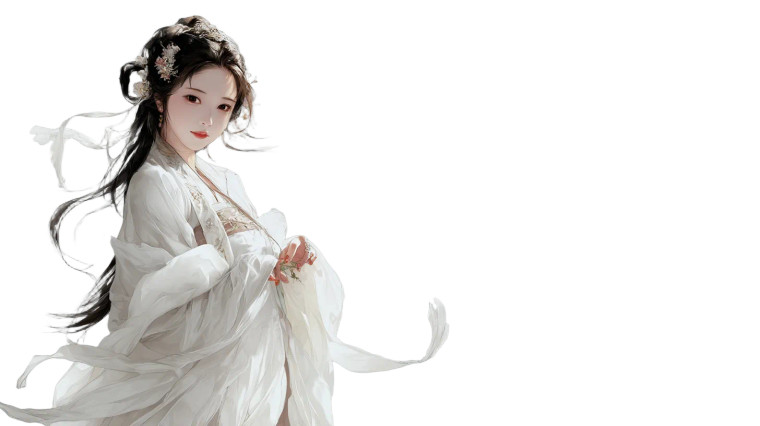 Classical Hanfu Beauty Vinyl Car Decal Sticker – Waterproof & UV-Resistant 8"