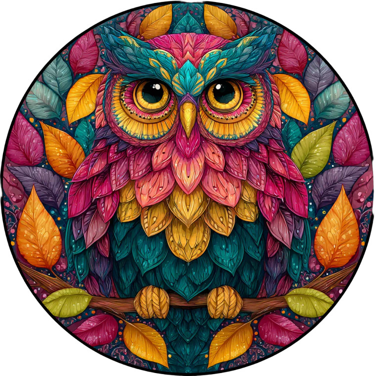 Colorful Owl Design Vinyl Car Decal Sticker – Waterproof & UV-Resistant 8"