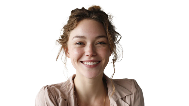 Smiling Woman V5 Vinyl Car Decal Sticker – Waterproof & UV-Resistant 8"