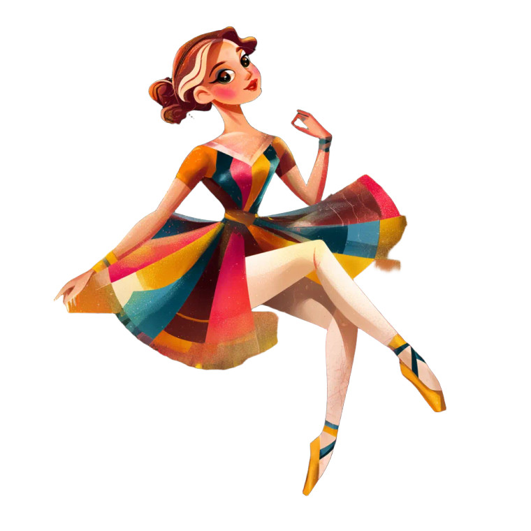 Cubist Ballerina Vinyl Car Decal Sticker – Waterproof & UV-Resistant 8"