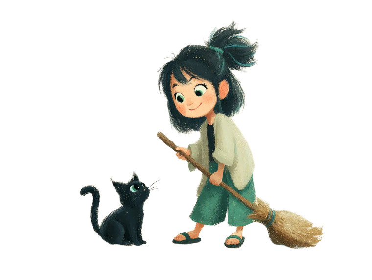 Girl And Cat Play V2 Vinyl Car Decal Sticker – Waterproof & UV-Resistant 8"