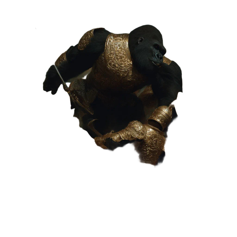 Heroic Gorilla Battle Vinyl Car Decal Sticker – Waterproof & UV-Resistant 8"