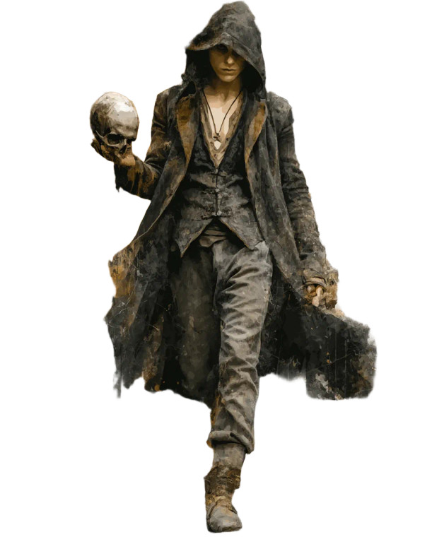 Grunge Warlock Portrait Vinyl Car Decal Sticker – Waterproof & UV-Resistant 8"