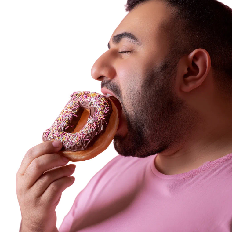 Joyful Doughnut Bite Vinyl Car Decal Sticker – Waterproof & UV-Resistant 8"