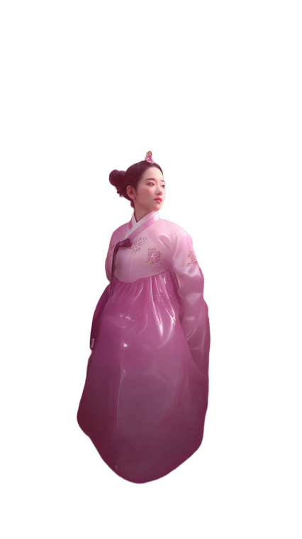 Floral Hanbok Portrait Vinyl Car Decal Sticker – Waterproof & UV-Resistant 8"