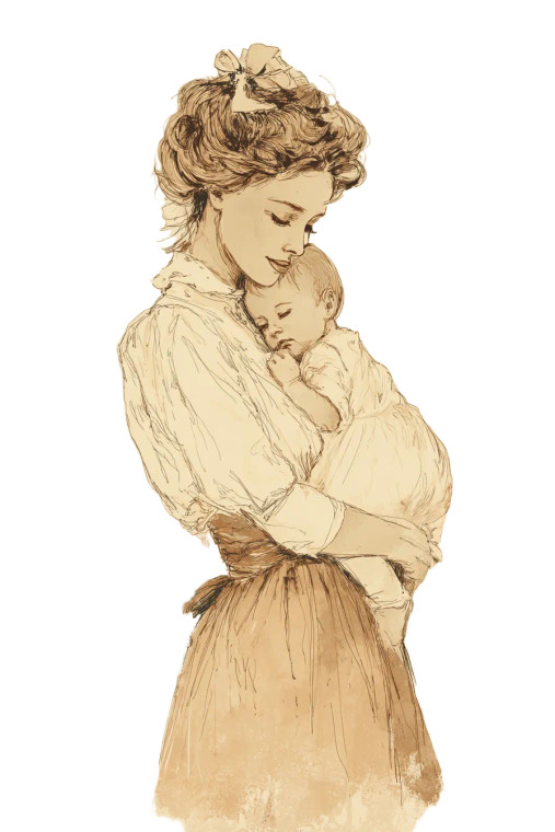 Vintage Mother And Baby Vinyl Car Decal Sticker – Waterproof & UV-Resistant 8"