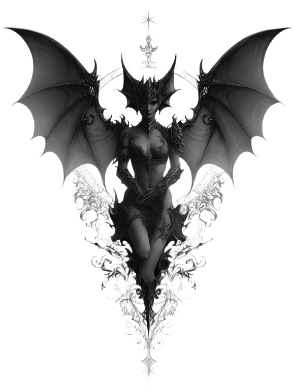 Dark Fairy Tattoo Vinyl Car Decal Sticker – Waterproof & UV-Resistant 8"