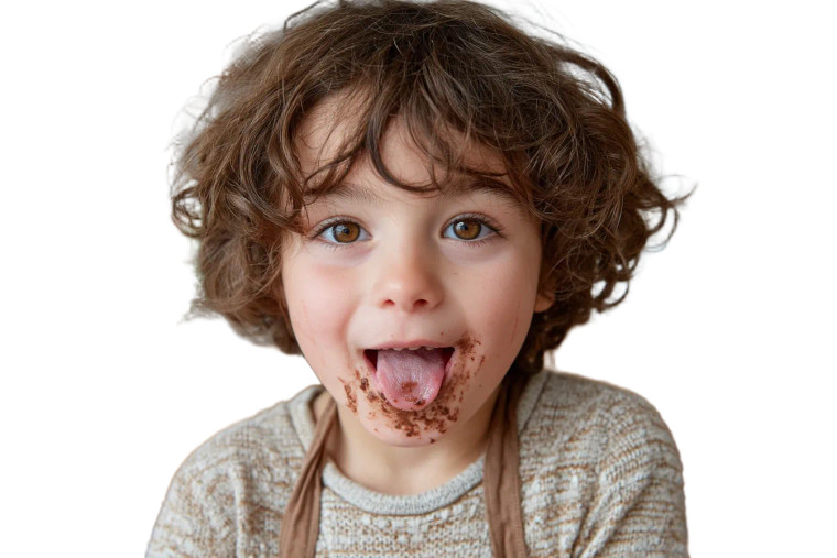 Chocolate-Smeared Child Vinyl Car Decal Sticker – Waterproof & UV-Resistant 8"