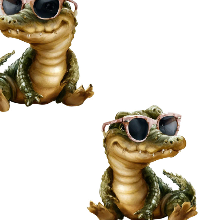 Cute Crocodile Sunglasses Vinyl Car Decal Sticker – Waterproof & UV-Resistant 8"