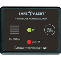 MTI Industry Bilge Alarm SA-1000XL Safe-T-Alert; 100 Decibel Audible Alarm; 12 Volt DC; 10 Milliampere Current Draw; Black; ABYC Code - H-22 Compliance; With Connector Wire/Float Sensor And Built-In Mute Button