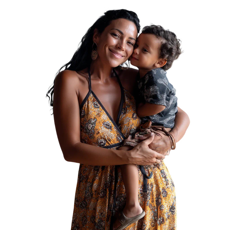 Brazilian Mother And Toddler Vinyl Car Decal Sticker – Waterproof & UV-Resistant 8"