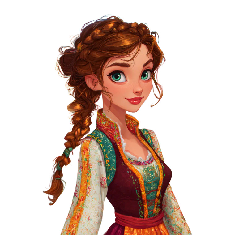 European Fairy Tale Girl Vinyl Car Decal Sticker – Waterproof & UV-Resistant 8"