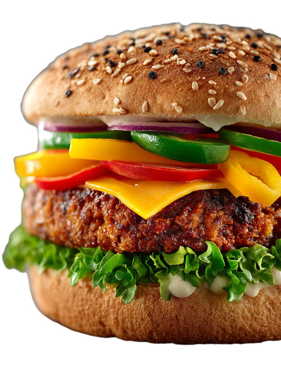 Juicy Veggie Burger Vinyl Car Decal Sticker – Waterproof & UV-Resistant 8"