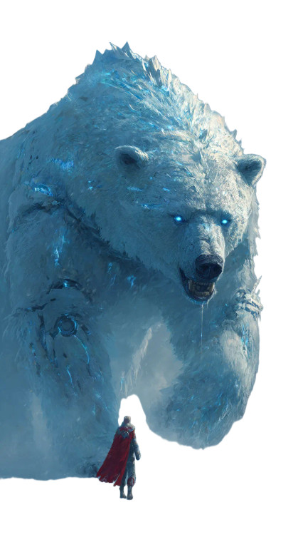 Armored Polar Bear Vinyl Car Decal Sticker – Waterproof & UV-Resistant 8"