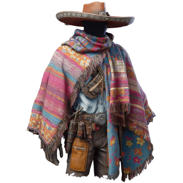 Mexican Pancho Vinyl Car Decal Sticker – Waterproof & UV-Resistant 8"