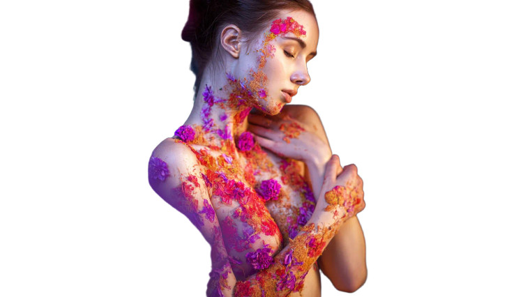 Floral Petal Woman Vinyl Car Decal Sticker – Waterproof & UV-Resistant 8"