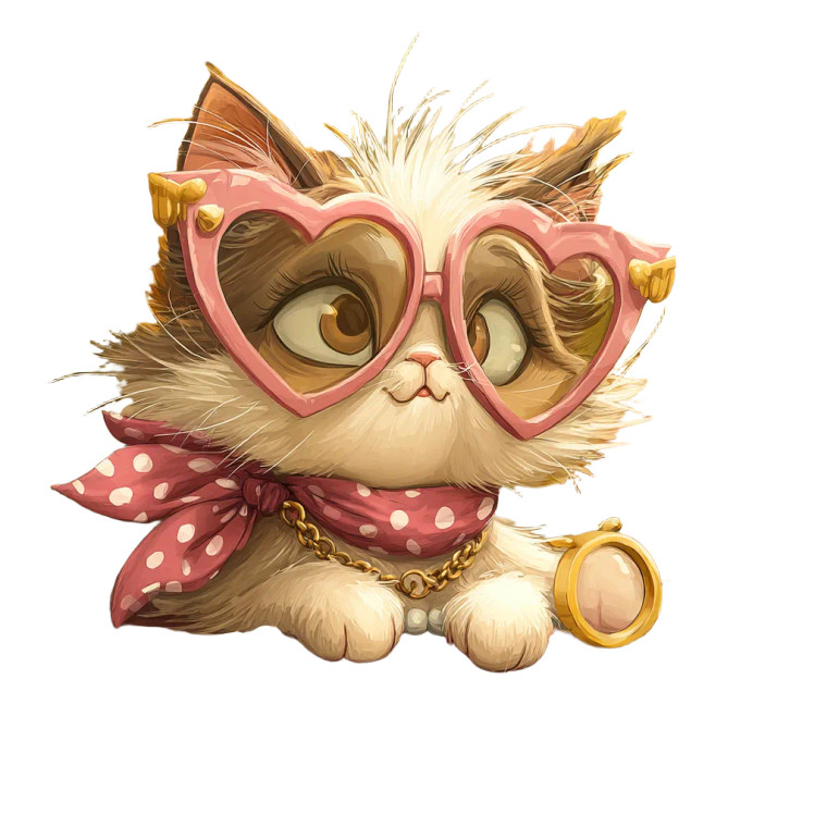 Whimsical Coquette Kitten Vinyl Car Decal Sticker – Waterproof & UV-Resistant 8"