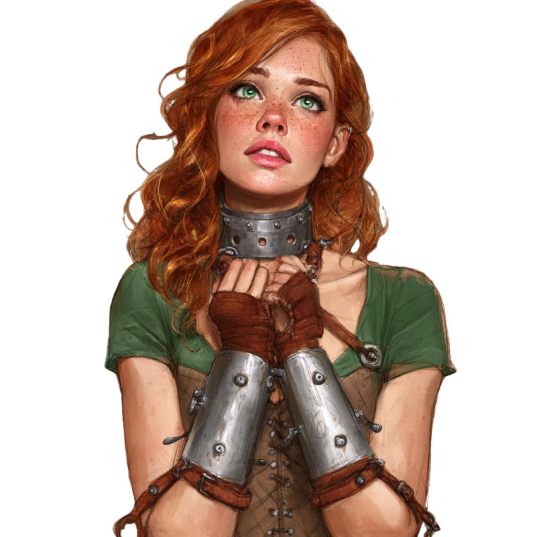 Red-Haired Medieval Woman Vinyl Car Decal Sticker – Waterproof & UV-Resistant 8"