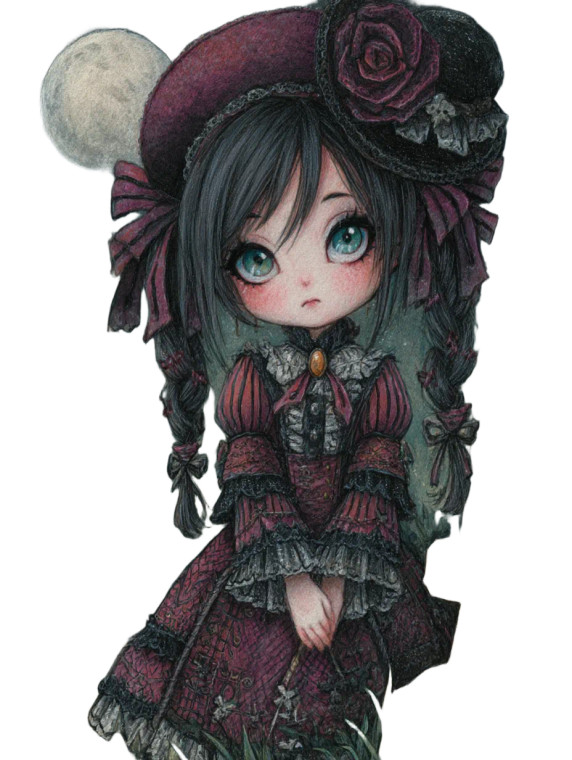 Chibi Anime Bruja Vinyl Car Decal Sticker – Waterproof & UV-Resistant 8"