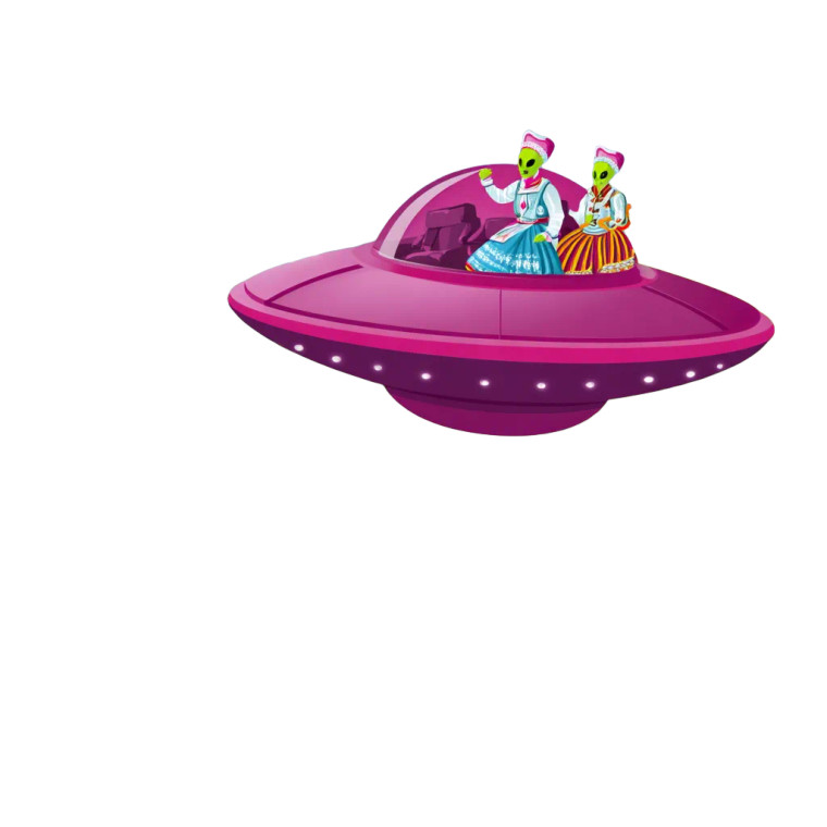 Pink Ufo Abduction Vinyl Car Decal Sticker – Waterproof & UV-Resistant 8"