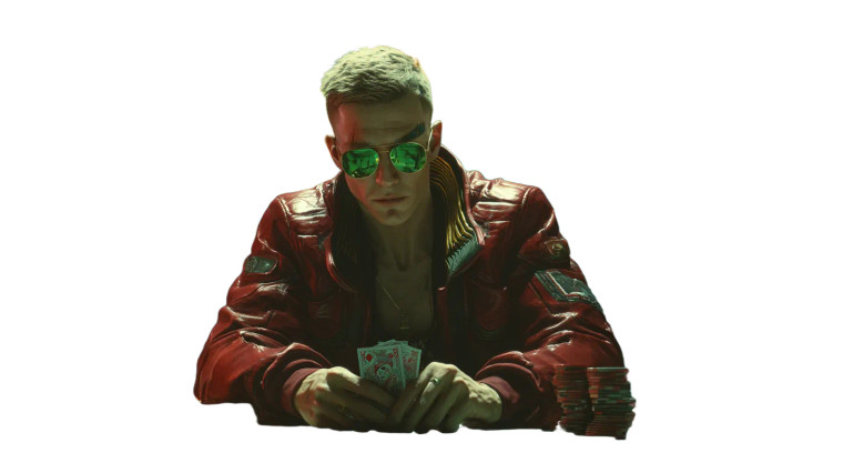 Cyberpunk Poker Player Vinyl Car Decal Sticker – Waterproof & UV-Resistant 8"